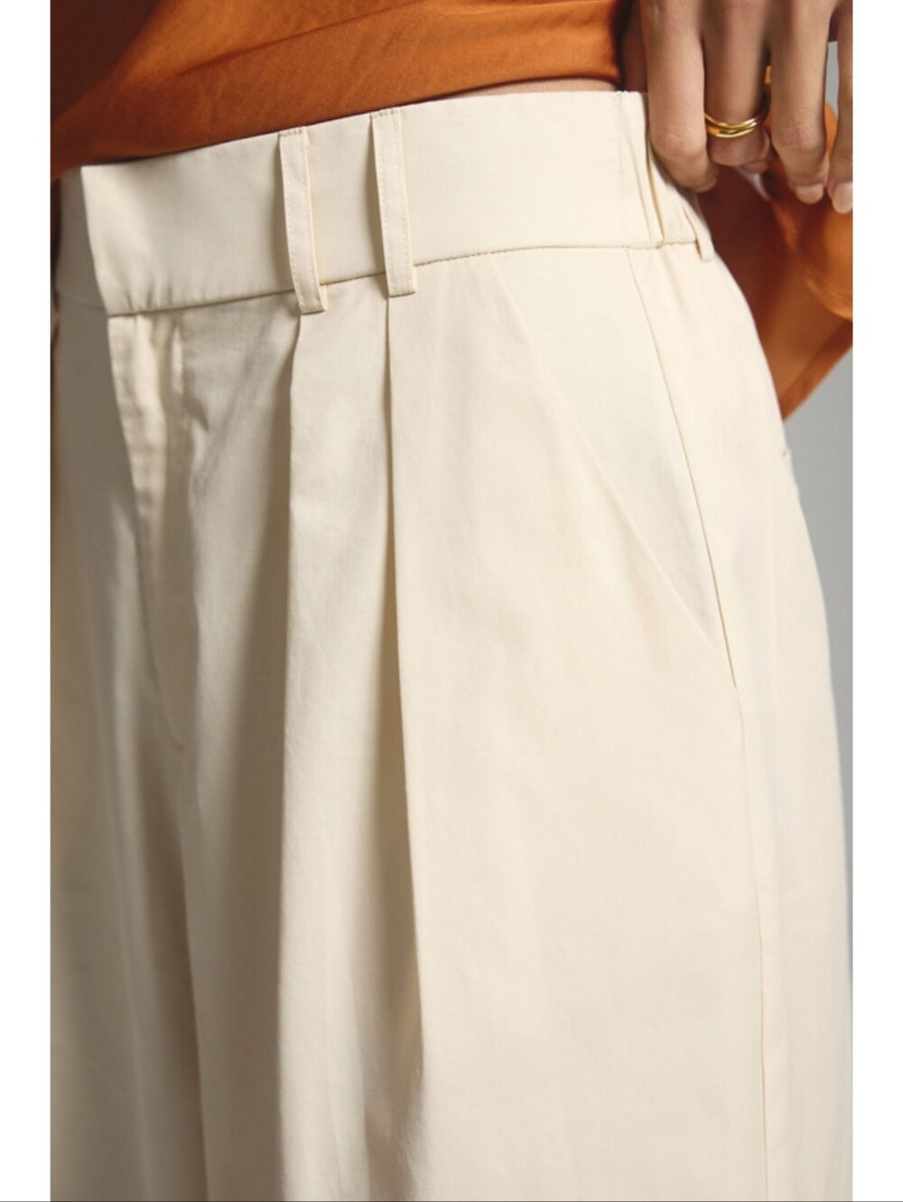 Anthropologie Mare Mare Curved Hem Wide Leg Chino Pants Small Coastal - Picture 5 of 15